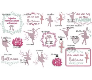 Stickserie - Ballerina inkl. ITH Schlüsselanhänger und Türschild 